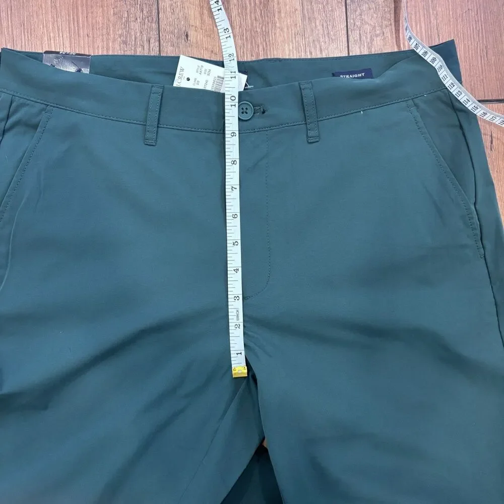 J.Crew Flex Straight Midweight Tech Pant 32/34 Weathered Spruce Green AA713 NWT